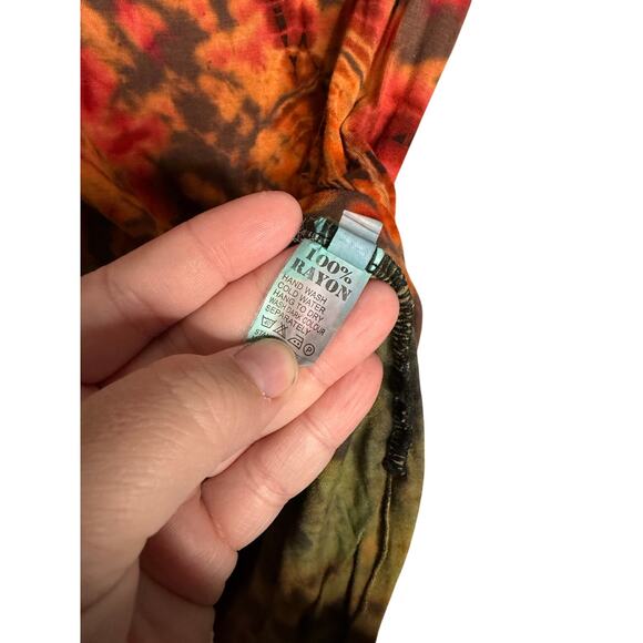 Jayli trippy colorful tie dye tunic top hippie retro groovy - Picture 5 of 8